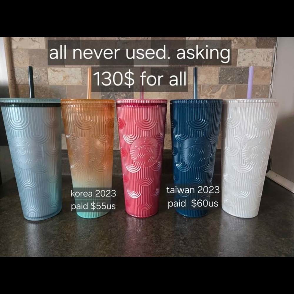 Colorful Textured Tumblers Set